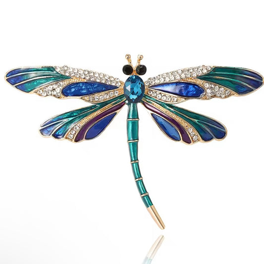Blue Dragonfly bag brooche