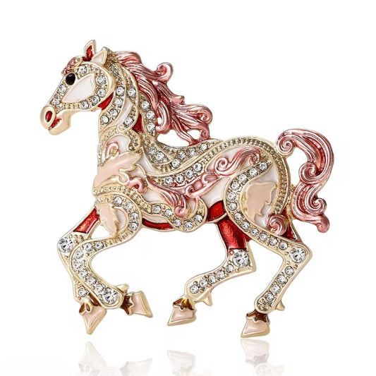 Pink Greek Horse bag brooche