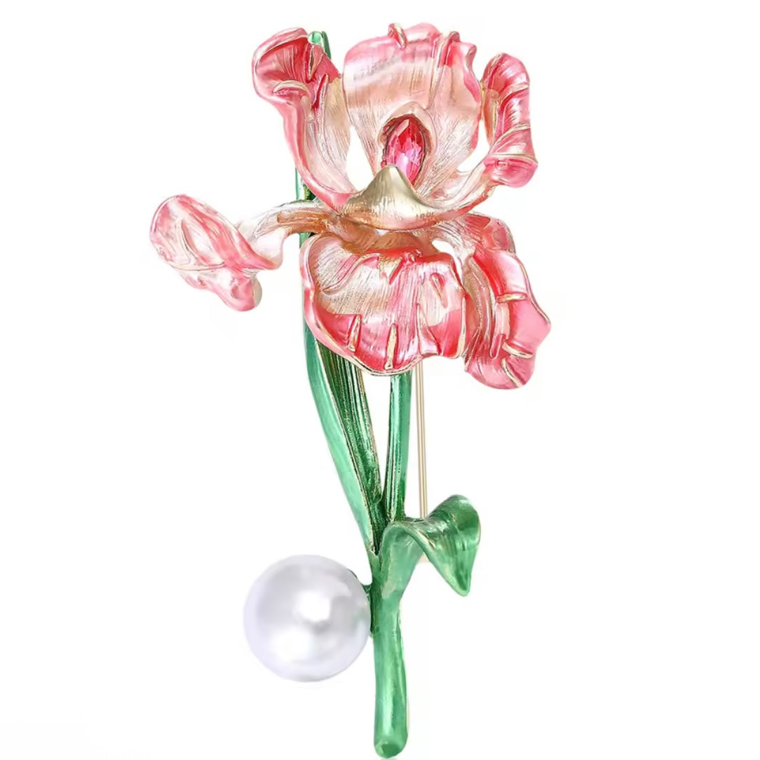 Pink Tulip bag brooche