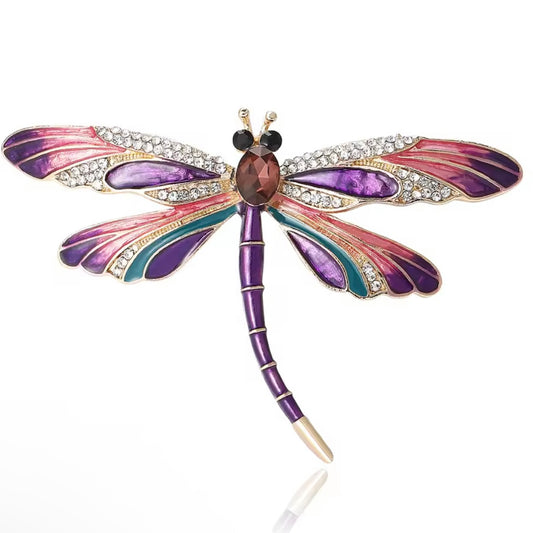 Purple Dragonfly bag brooche