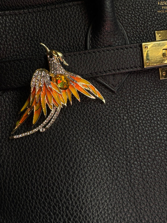 Phoenix bag brooche