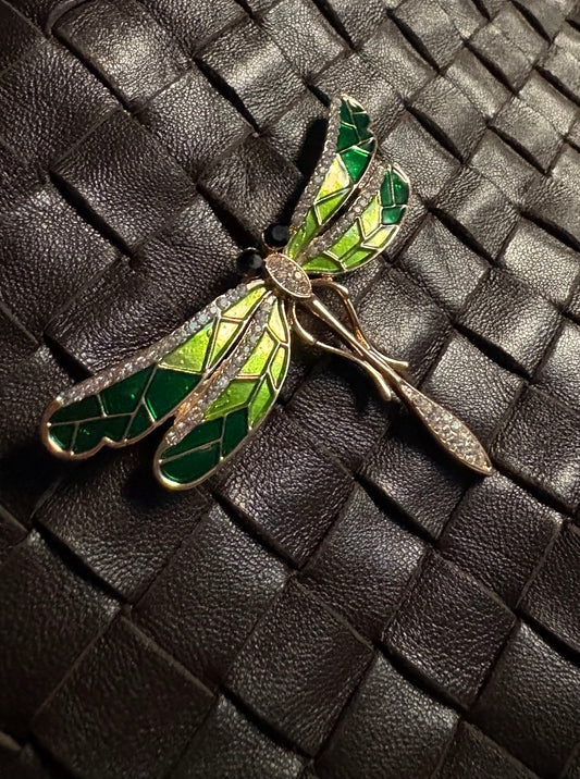 Dragonfly bag brooche