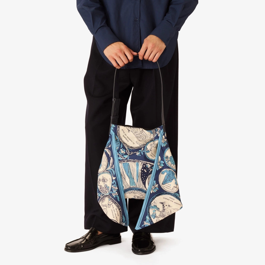 Silk scarf Printed Handbag شنطة شال الحرير