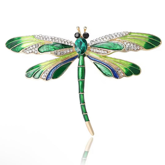 Green Dragonfly bag brooche