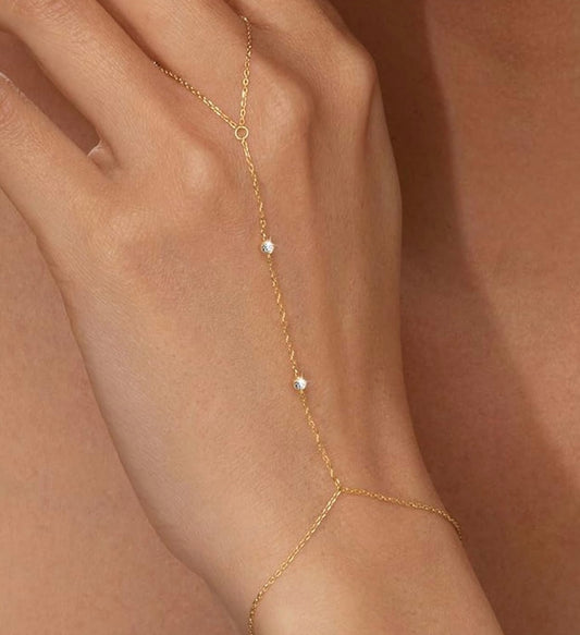 Golden Hand chain (2 stones)