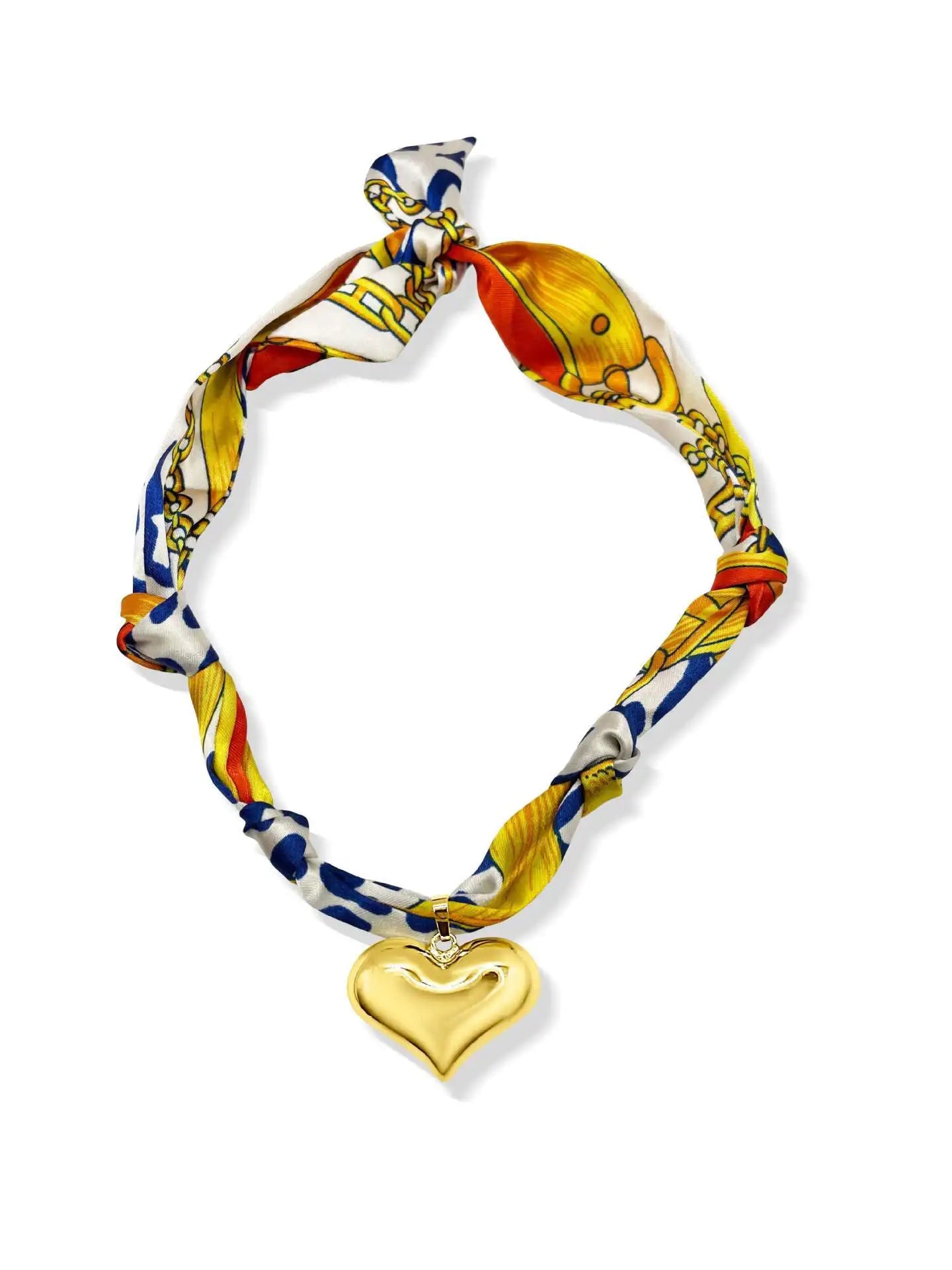 Heart Shaped Necklaces Colorful Gold