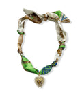 Heart Shaped Necklaces Colorful Gold