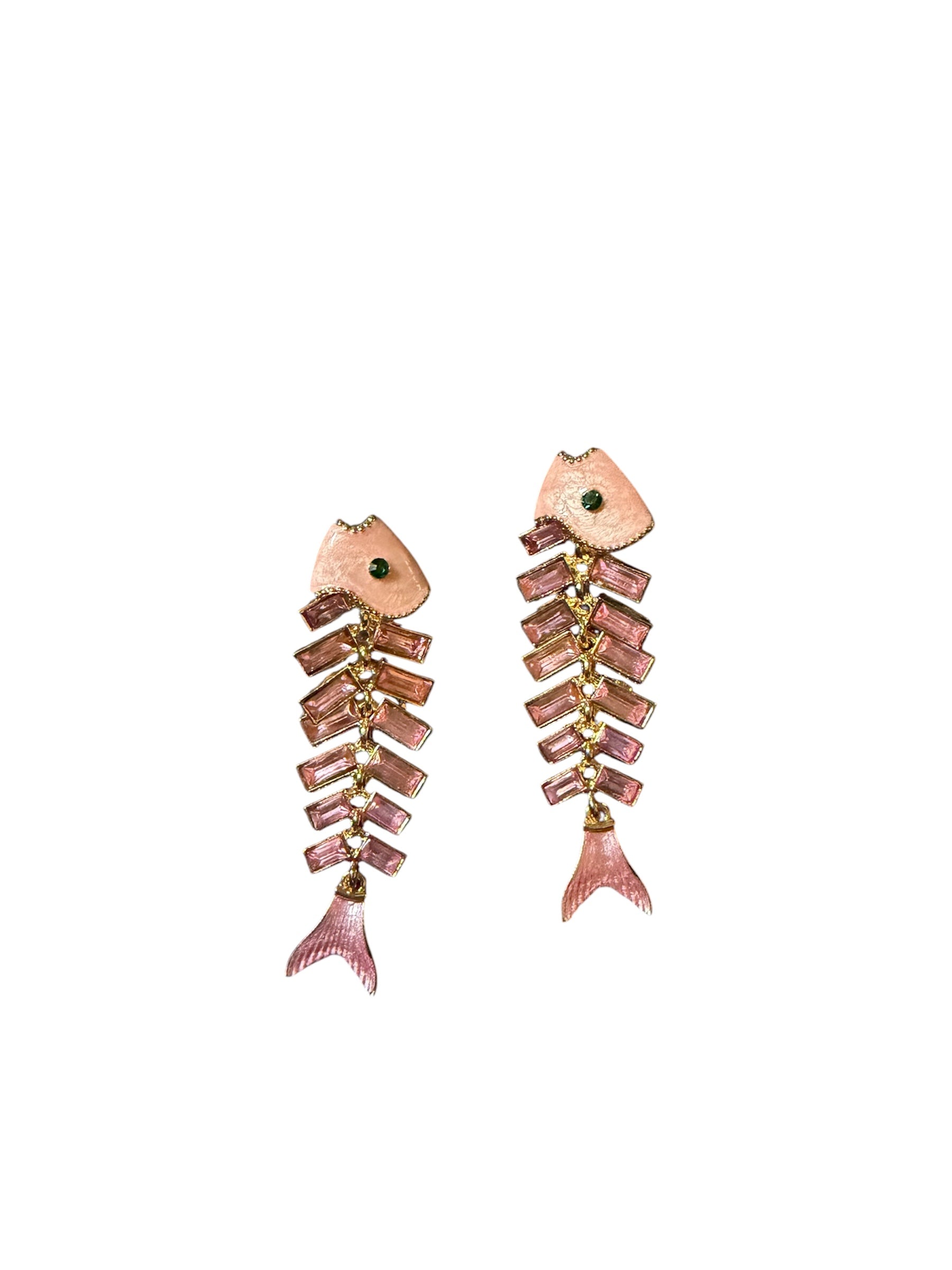 Rosequartz fishbone summer earrings