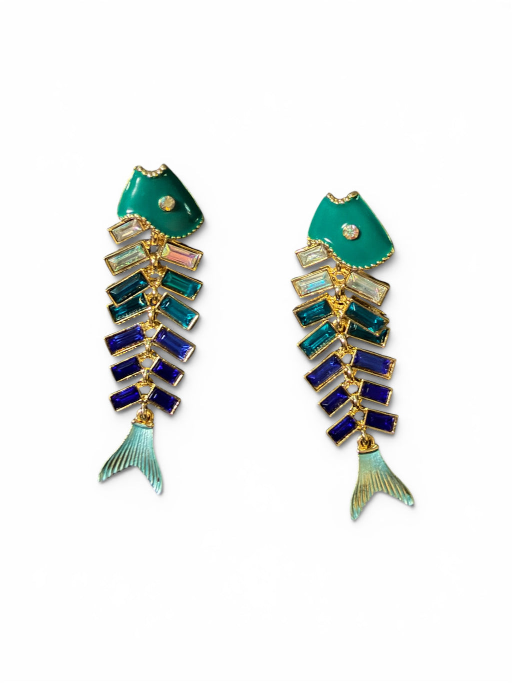 Turquoise fishbone earrings