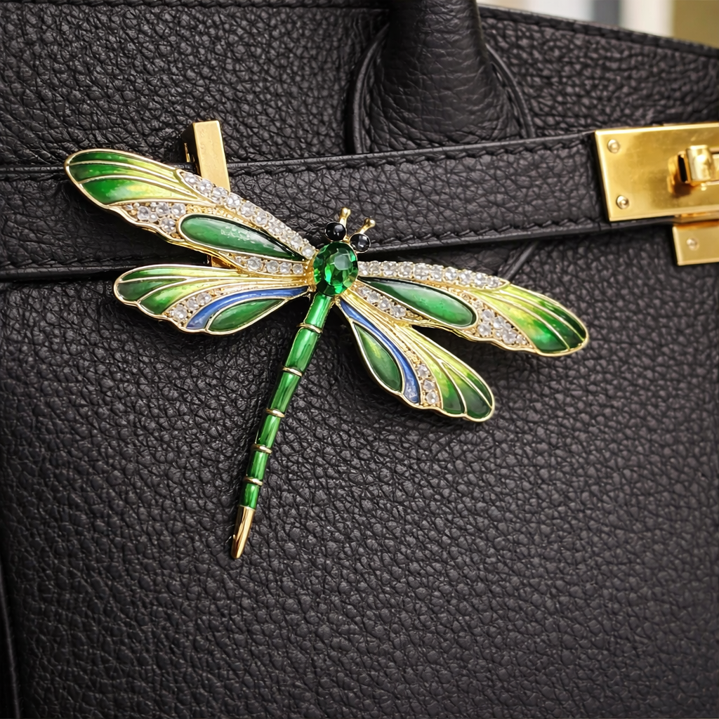 Green Dragonfly bag charm