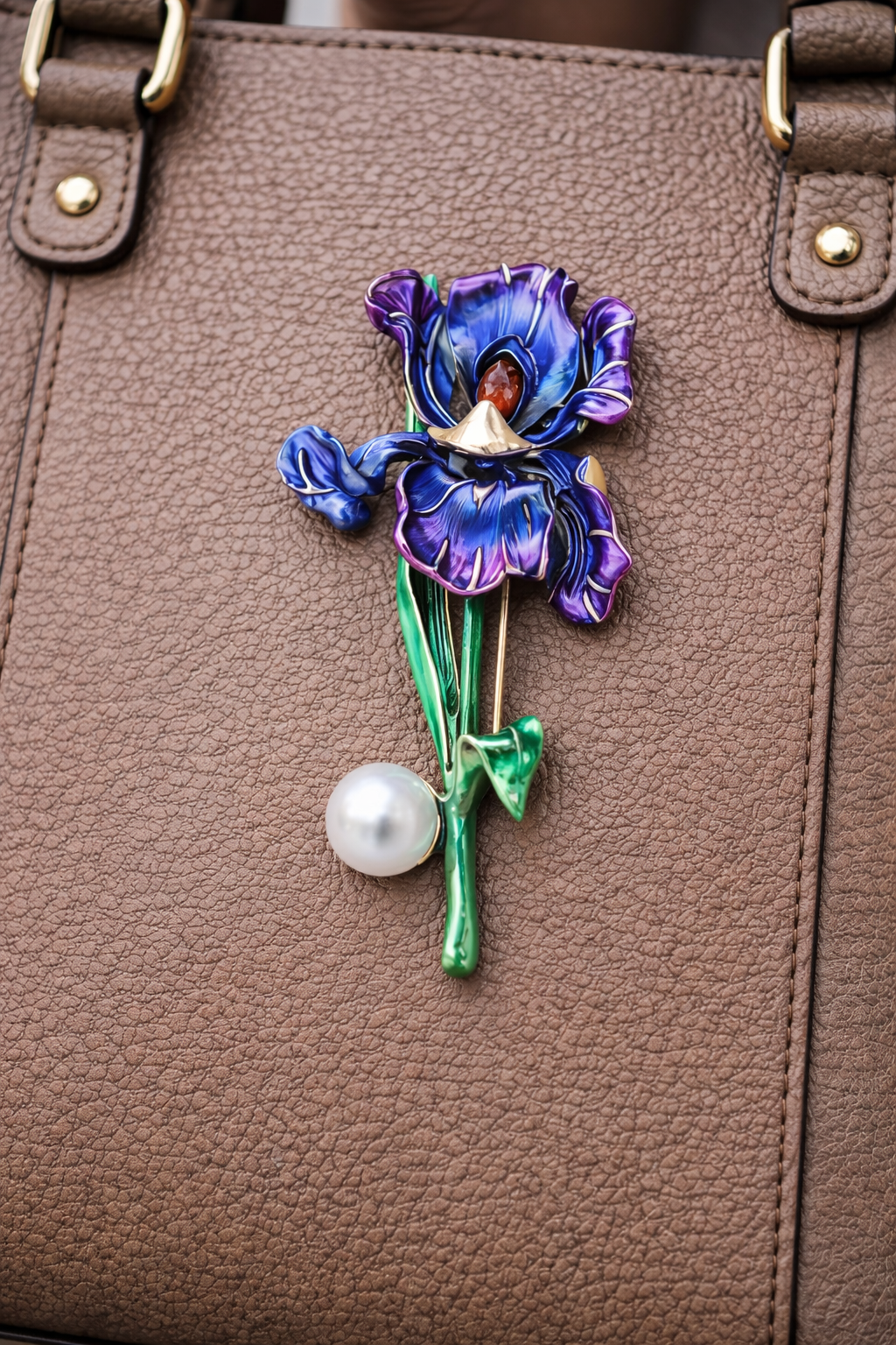 Blue Tulip bag charm