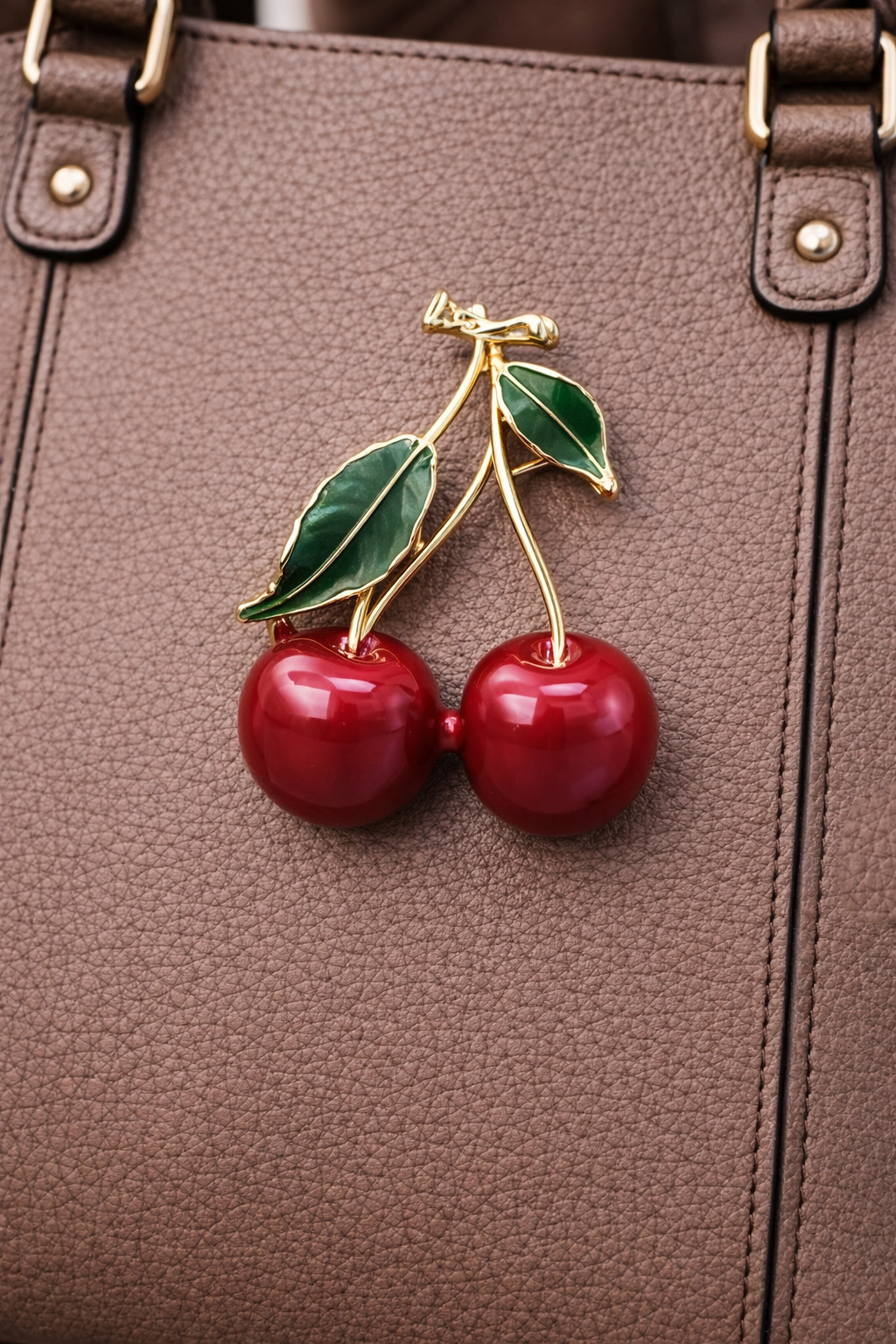 Cherry on top bag charm